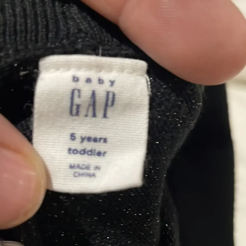 Gap 5 black shimmer sweater elastic waste pull on leggings euc worn once